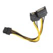 0.2m Full Copper GPU Graphics Card 8 Pin Female To Double 15 Pin SATA Power Line - 1