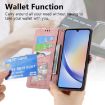 Samsung Galaxy A42 5G Pink Leather Zipper Wallet Phone Case - 5