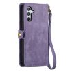 Samsung Galaxy A11 Geometric Zipper Wallet Leather Phone Case (Purple) - 3