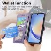 Samsung Galaxy A11 Geometric Zipper Wallet Leather Phone Case (Purple) - 5