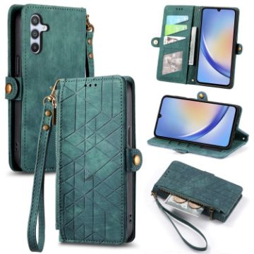 Samsung Galaxy A71 Geometric Zipper Wallet Leather Phone Case - 1