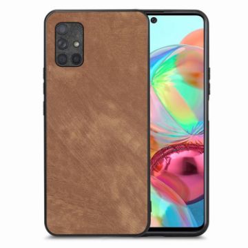 Samsung Galaxy A71 5G Vintage Leather PC Back Cover Phone Case Brown - 1