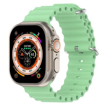 Ocean Silicone Watch Band for Apple Watch 44mm - Light Green - 1