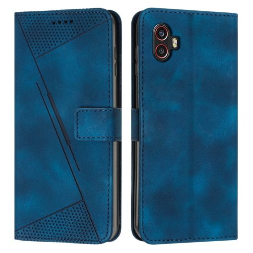 Samsung Galaxy Xcover 6 Pro Leather Phone Case with Lanyard - Blue - 1