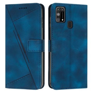 Samsung Galaxy M31 Leather Phone Case with Lanyard - Blue - 1