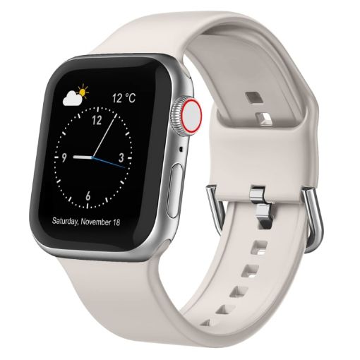 Apple Watch SE 2022 40mm Silicone Watch Band - Starlight - 1