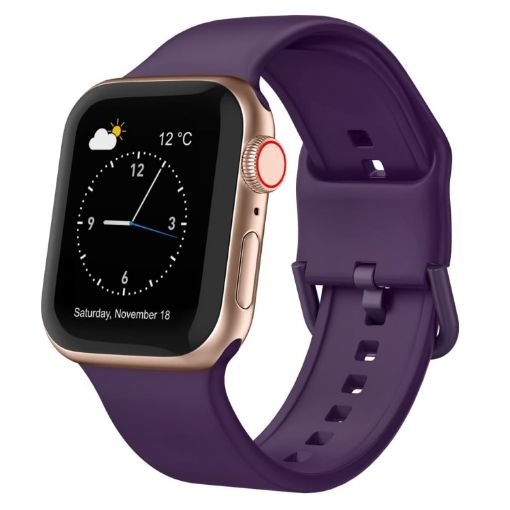 Dark Purple Silicone Watch Band for Apple Watch SE 2022 44mm - 1