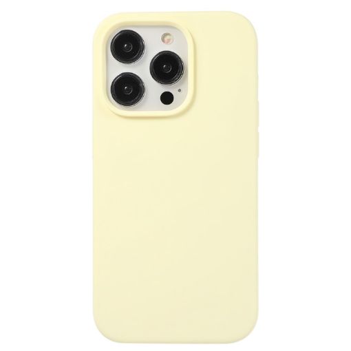 iPhone 14 Pro Liquid Silicone Phone Case - Milky Yellow - 1