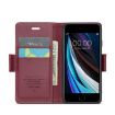 iPhone SE 2022/SE 2020/6/7/8 CaseMe 023 Wine Red Leather Phone Case - 4