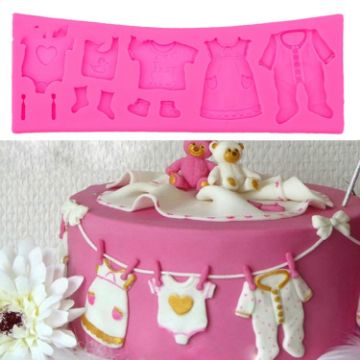 Baking Mold Baby Shoes Fondant Cake Mold - 2 PCS Silicone DIY Chocolate Mold - 1