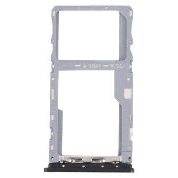 Alcatel 1S 2021 SIM Card Tray + Micro SD Tray - Black - 1
