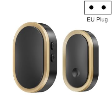 CACAZI A99 Smart Remote Control Doorbell - EU Plug - Black Gold - 1