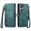 Green Geometric Zipper Wallet Leather Phone Case - For Honor 90 - 2