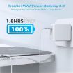 96W USB-C Power Adapter Portable Charger with 1.8m Cable - UK Plug - 3