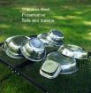 CLS Portable Stainless Steel Dinner Plate Set - 22 PCS - Outdoor Camping Cutlery - 5