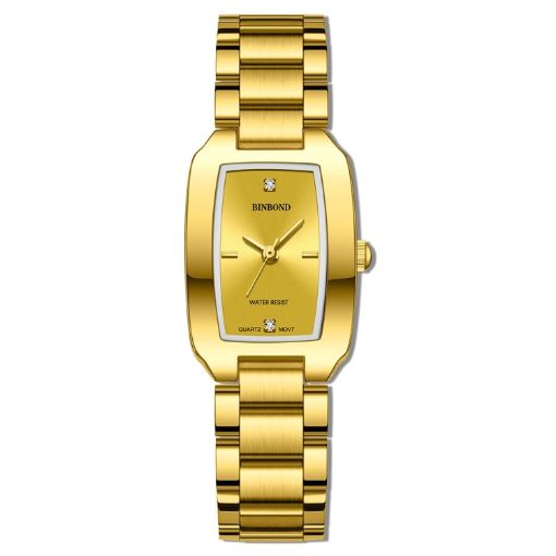 Picture of BINBOND N321 Square Temperament Metal 30M Waterproof Quartz Watch, Color: Gold