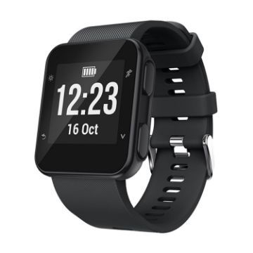 Black Silicone Sport Watch Band for Garmin Forerunner 35 - 1