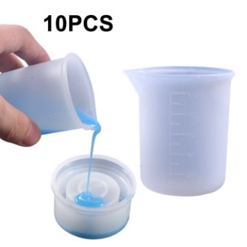 Crystal Epoxy Silicone Measuring Cup - 10 PCS, 100ml Scale - 1