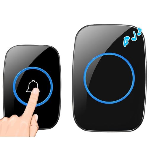 CACAZI A10 Wireless Doorbell - Long Range, Waterproof LED Light - 1