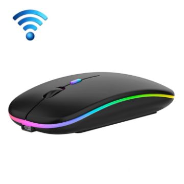 3 Keys RGB Backlit Silent Bluetooth Wireless Mouse - Black - 1