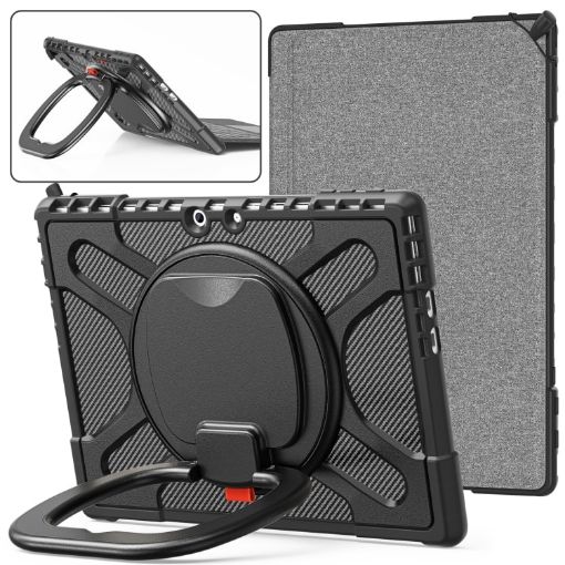 Black Shockproof Tablet Case for MicroSoft Surface Pro 9 with Rotatable Kickstand - 1