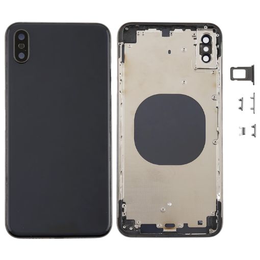 Black Back Cover with Camera Lens & SIM Tray for iPhone XS Max - 1