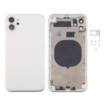 White Back Housing Cover for iPhone 11 with SIM Tray & Side Keys - 1