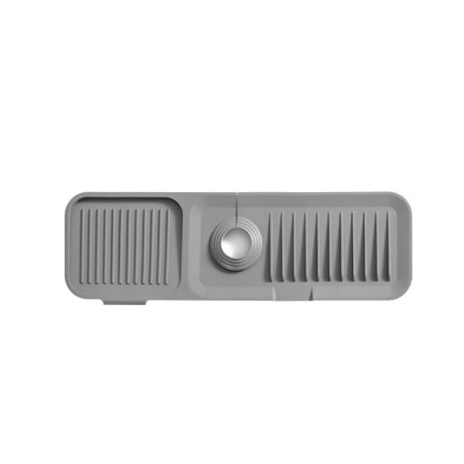 Silicone Draining Mat for Kitchen Sink - Extra Large, Deep Gray - 1