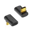 40Gbps USB-C Female to Male Adapter 3D Bend (Black) - 1