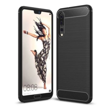 Huawei P20 Pro Carbon Fiber TPU Back Case - Black - 1