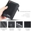 Baellerry D3216 Men Short Vertical Multi-Card Snap Coin Purse - Black - 4