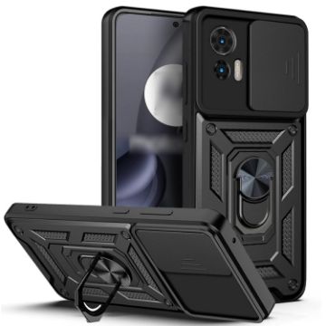 Motorola Edge 30 Neo Sliding Camera Cover Phone Case - Black - 1