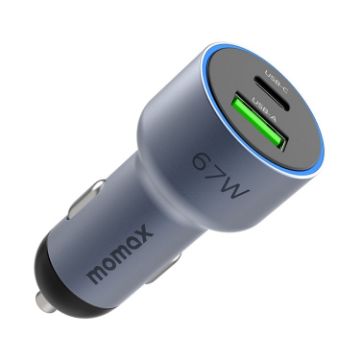 MOMAX UC16E 67W USB-C Car Charger - Dual Ports - Fast Charging - 1
