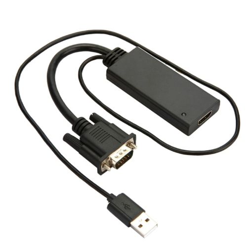 HD55Y VGA to HDMI Adapter Cable 1080P Converter - Black - 1