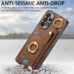 Samsung Galaxy A41 Retro Skin-feel Ring Card Bag Phone Case (Brown) - 4