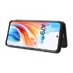 OPPO A79 5G Carbon Fiber Texture Flip Leather Phone Case - Black - 6