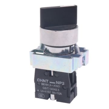 CHINT NP2-BD21 Power Transfer Switch 22mm - Self-locking 1NO - Short Handle Master Knob - 1