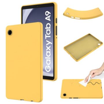 Samsung Galaxy Tab A9 Yellow Liquid Silicone Shockproof Tablet Case - 1