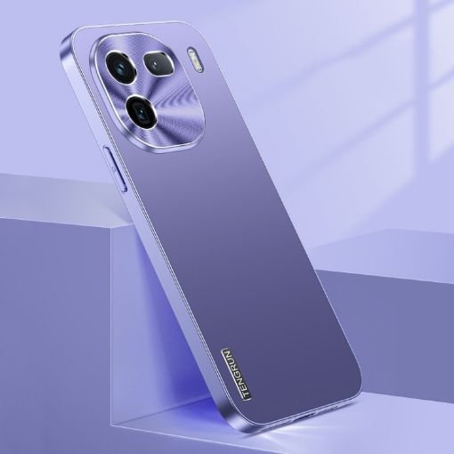vivo iQOO 12 Dark Purple Phone Case - Micro Frosted Metal Paint PC - 1