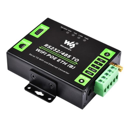 Waveshare Industrial Serial Server RS232/485 to WiFi/Ethernet RJ45 with POE Support - 1