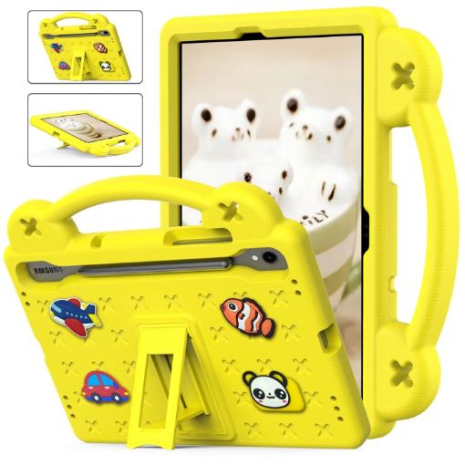 Samsung Galaxy Tab S9 FE X510N Yellow Tablet Case with Handle Kickstand - 1