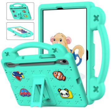 Samsung Galaxy Tab S9 FE Mint Green Tablet Case with Handle Kickstand - 1