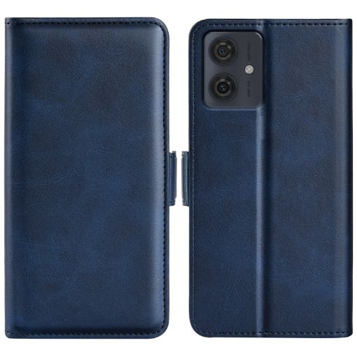 Motorola Moto G54 Leather Phone Case - Dark Blue - 1