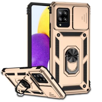 Samsung Galaxy A42 5G Sliding Camshield Holder Phone Case - Gold - 1