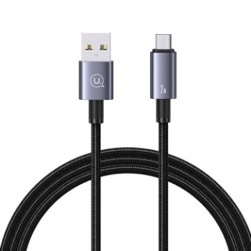 Picture of USAMS US-SJ668 USB To Micro USB 2A Fast Charge Data Cable, Length: 1.2m (Black)