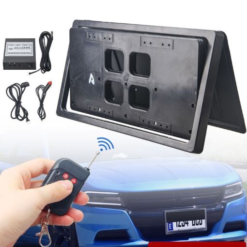US Standard Car Flip Retractable License Plate Holder - 1