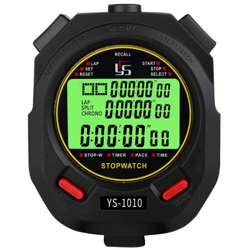 YS 3 Rows Display Luminous Stopwatch Timer - YS-1010 10 Memories - 1