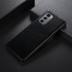 LG Wing 5G Genuine Leather Double Color Crazy Horse Phone Case - Black - 2