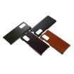 LG Wing 5G Genuine Leather Double Color Crazy Horse Phone Case - Black - 4