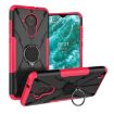 Nokia C30 Armor Bear Shockproof Case with Ring Holder - Rose Red - 1